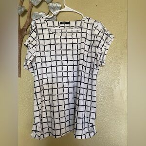 Chic Black and White Checkered Women's Top